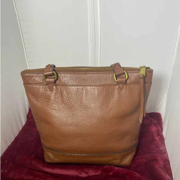 Fossil brown patchwork shoulder bag - Picture 2 of 6